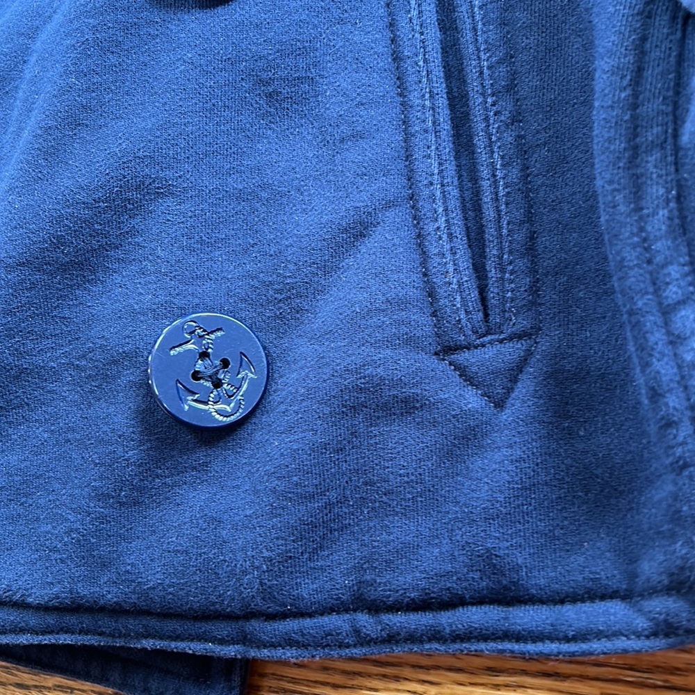 Ralph Lauren Rugby navy blue knit jacket. Blue buttons w/anchors. Size Large - Picture 5 of 12